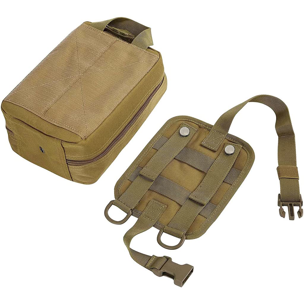 Proberos Medical Molle Pouch for Outdoor and Home Use featuring Rip Away Design and 20.5x15x10cm Capacity | Metallic Yellow Nylon
