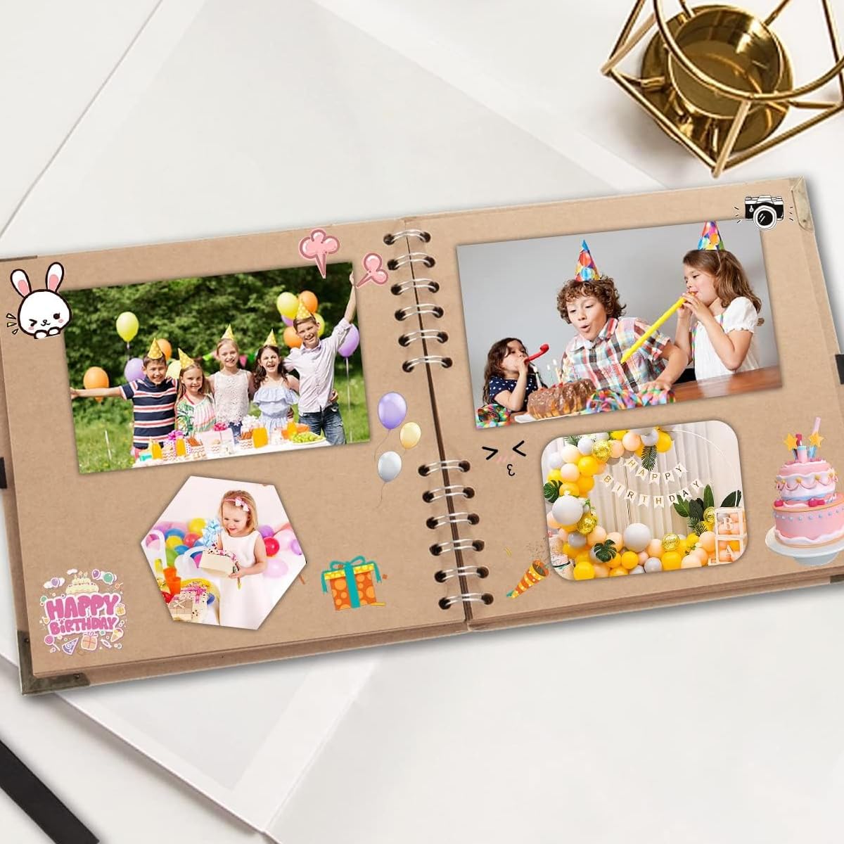 HASTHIP Scrapbook Album for DIY Memories with Ribbon Tie Closure and 8x8 in 60 Pages | 2PCS