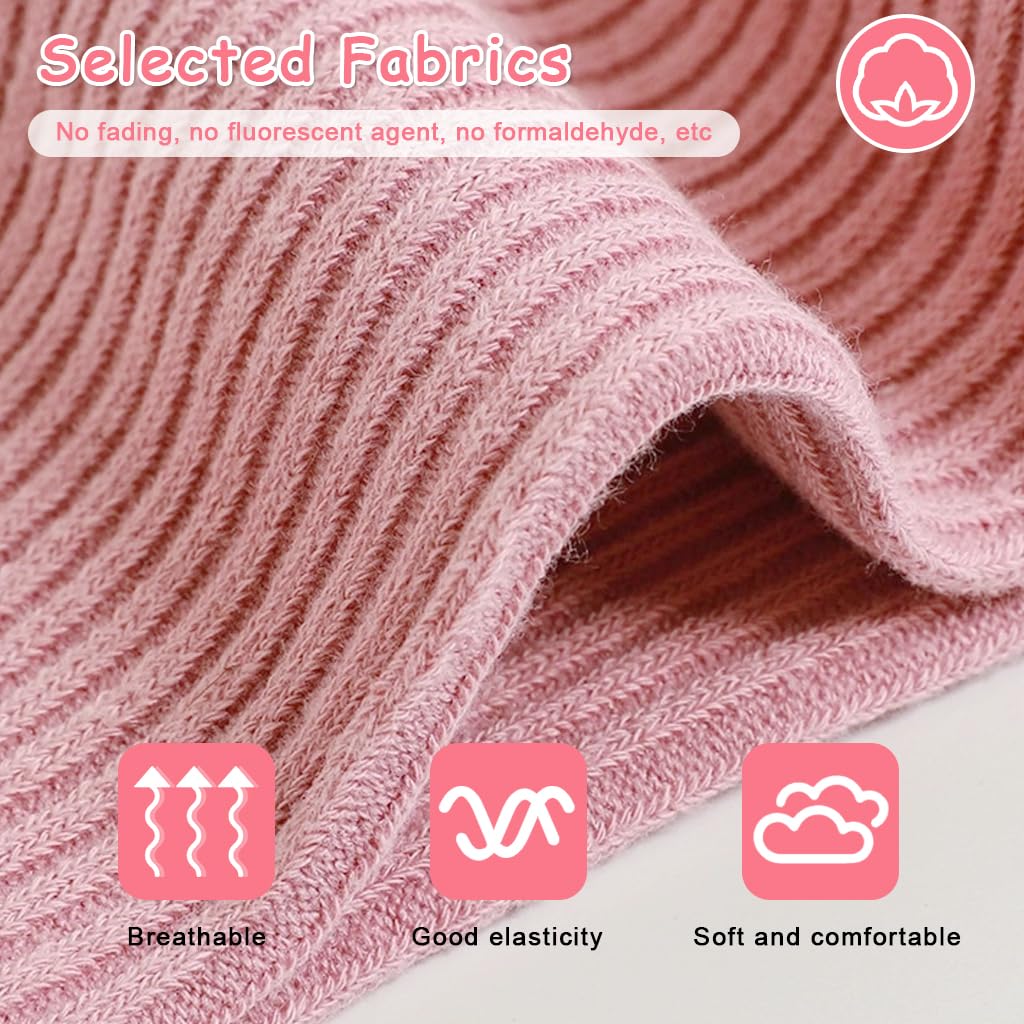 Zibuyu Toddler Girls Cable Knit Leggings for Fall and Winter with Flower Accents | Soft Breathable Cotton Pantyhose