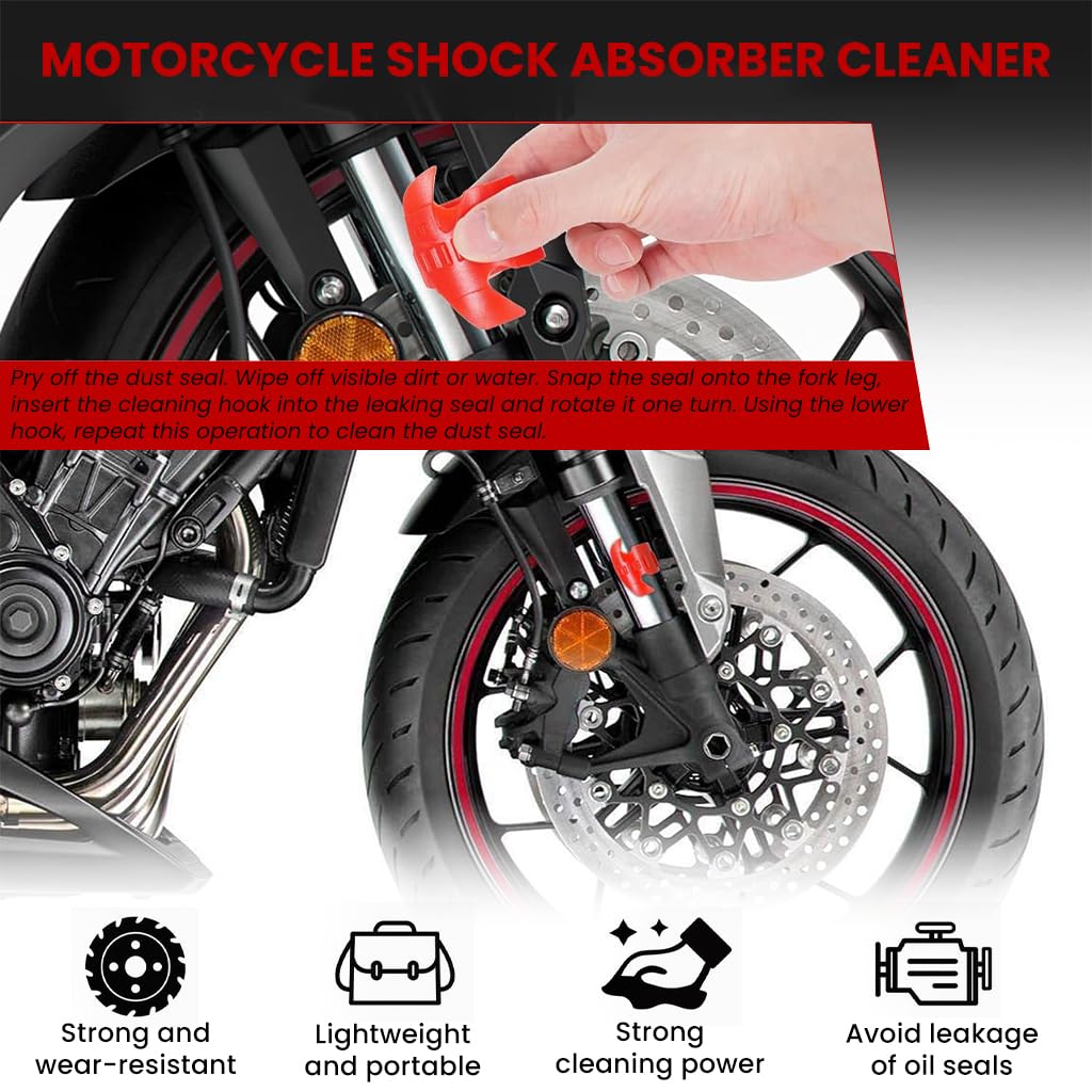 STHIRA Motorcycle Fork Seal Cover for 45‑55mm Front Shocks with Dual‑Pack Cleaning Tool | Prevents Seal Leakage and Extends Fork Life