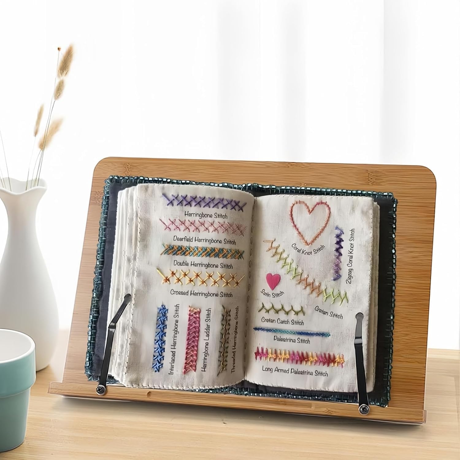 HASTHIP Embroidery Stitch Fabric Book for DIY Learning with Visual Samples | Ideal for Beginners and Experts