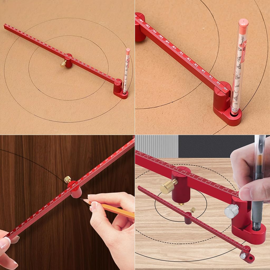 Serplex Woodworking Compass Scriber for Arc Drawing and Parallel Line Marking | 300mm Aluminum Alloy Precision Tool