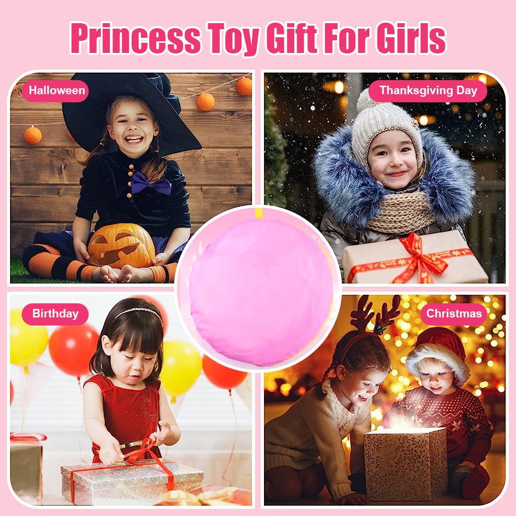 PATPAT Pop Out Game Tent for Kids with 115×95×66cm Space and Elastic Plastic Frame | Indoor Outdoor Princess Playhouse