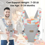 SNOWIE SOFT® 4 in 1 Baby Carrier, Adjustable Kangaroo Baby Carrier Front Baby Carrier Face-in/Out, Baby Wrap Carrier Soft & Breathable Baby Carrier for Newborn to Toddler, 0-36 Months, Under 25KG