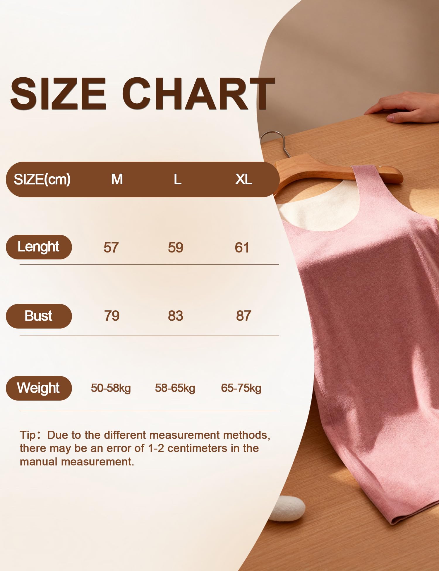 Venzina Women's Seamless Thermal Vest for Winter Layering with Double‑Sided Fleece | Ultra Soft Pink Sleeveless Base Layer