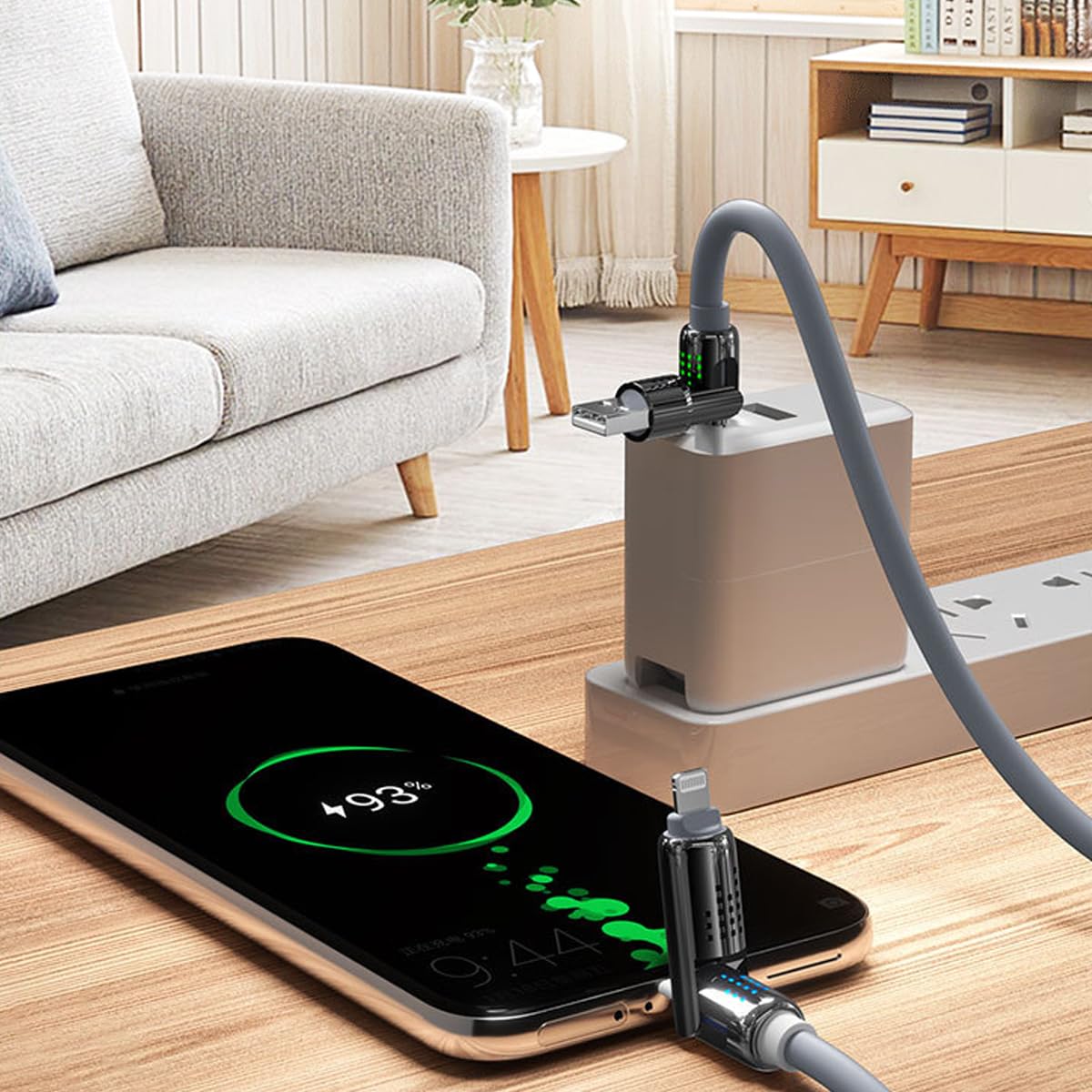 ZORBES 4 in 1 Type C Cable for Phone and Tablet with LED Indicator | 240W 6.6ft Nylon Fast Charging