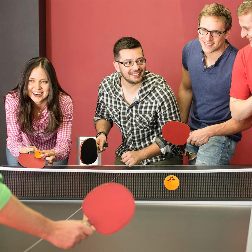 Proberos Table Tennis Racket Set with 7 Layer Wood Handle and 3 Balls | Storage Bag