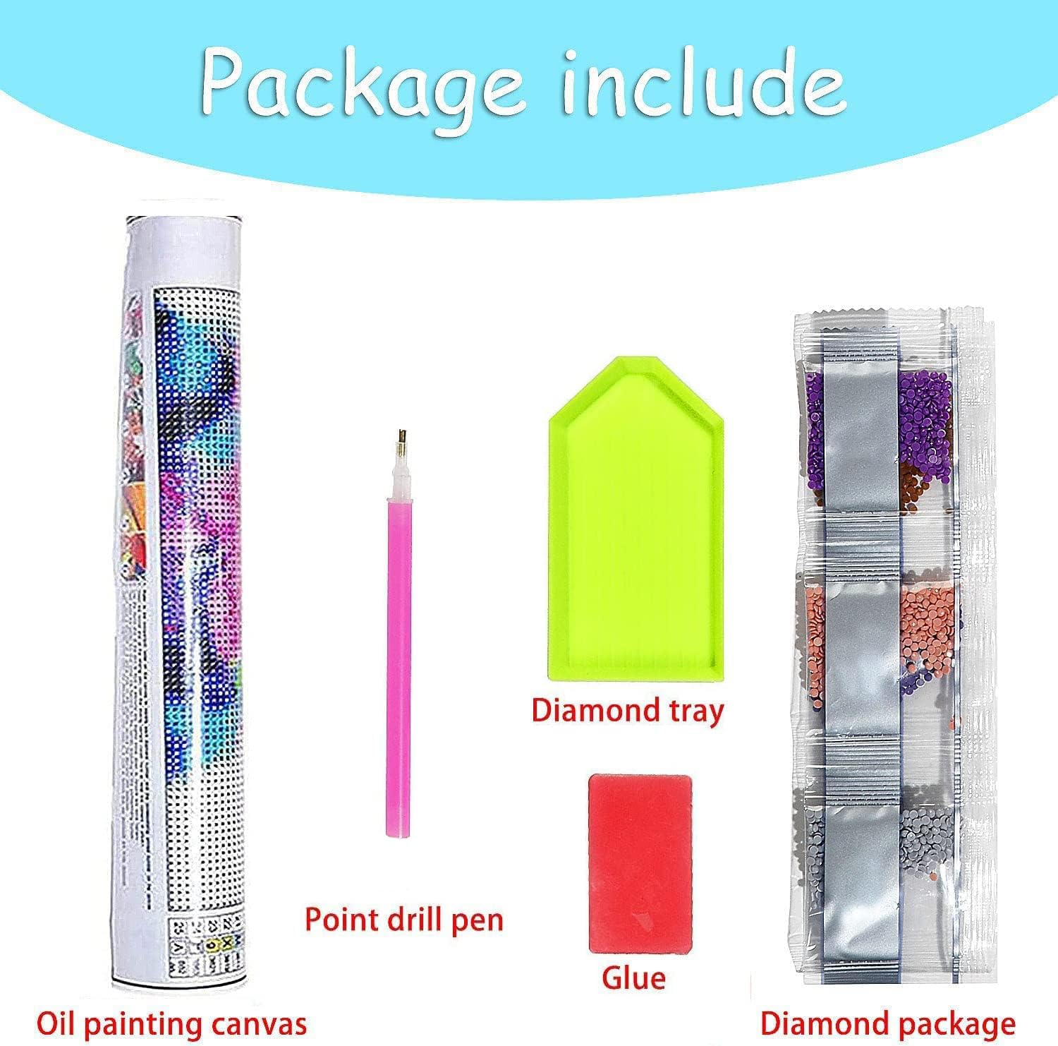 HASTHIP Diamond Painting Kit for Home Wall Decor with 14x14 inch Canvas & Butterfly Design