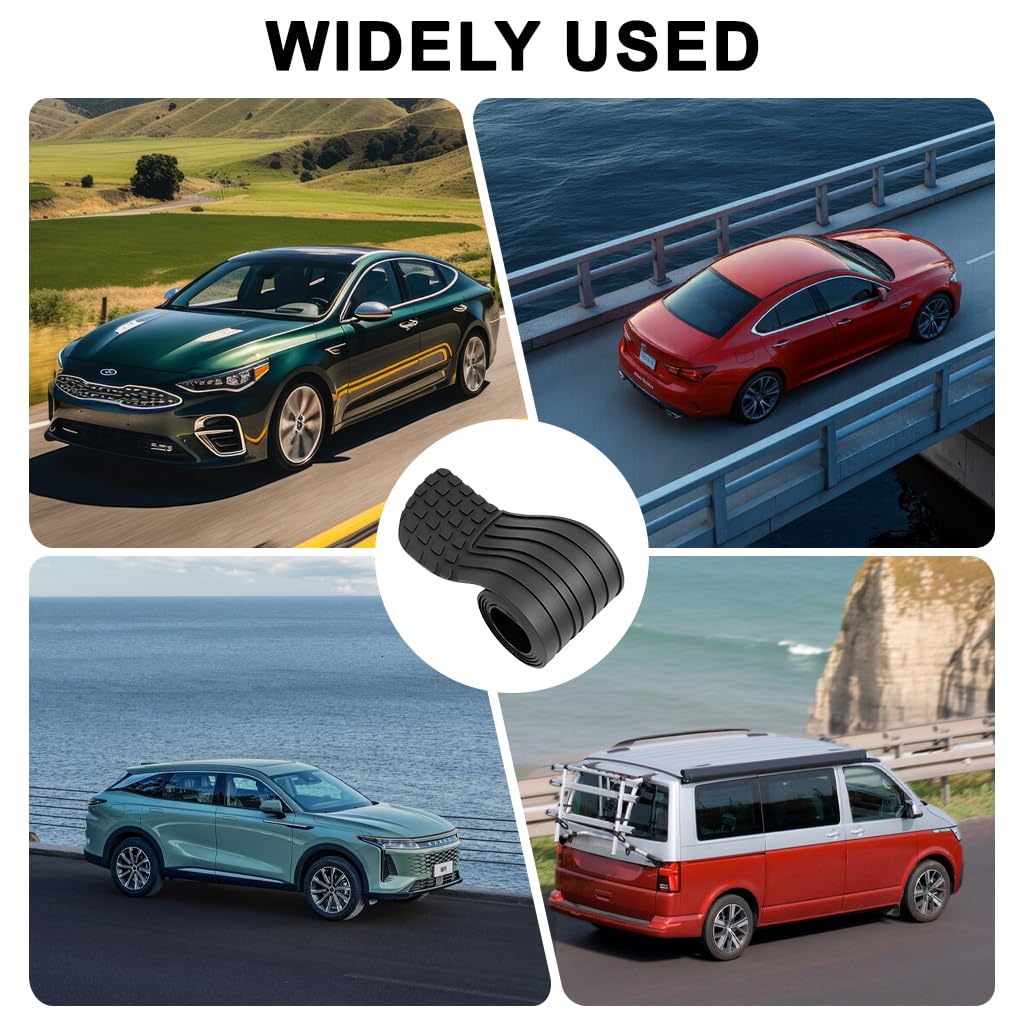 STHIRA Car Rear Bumper Protector for SUV Sedan & Hatchback with 41 x 3.4 in Trimmable Anti-Slip Rubber Guard | Scratch-Resistant Black Cover