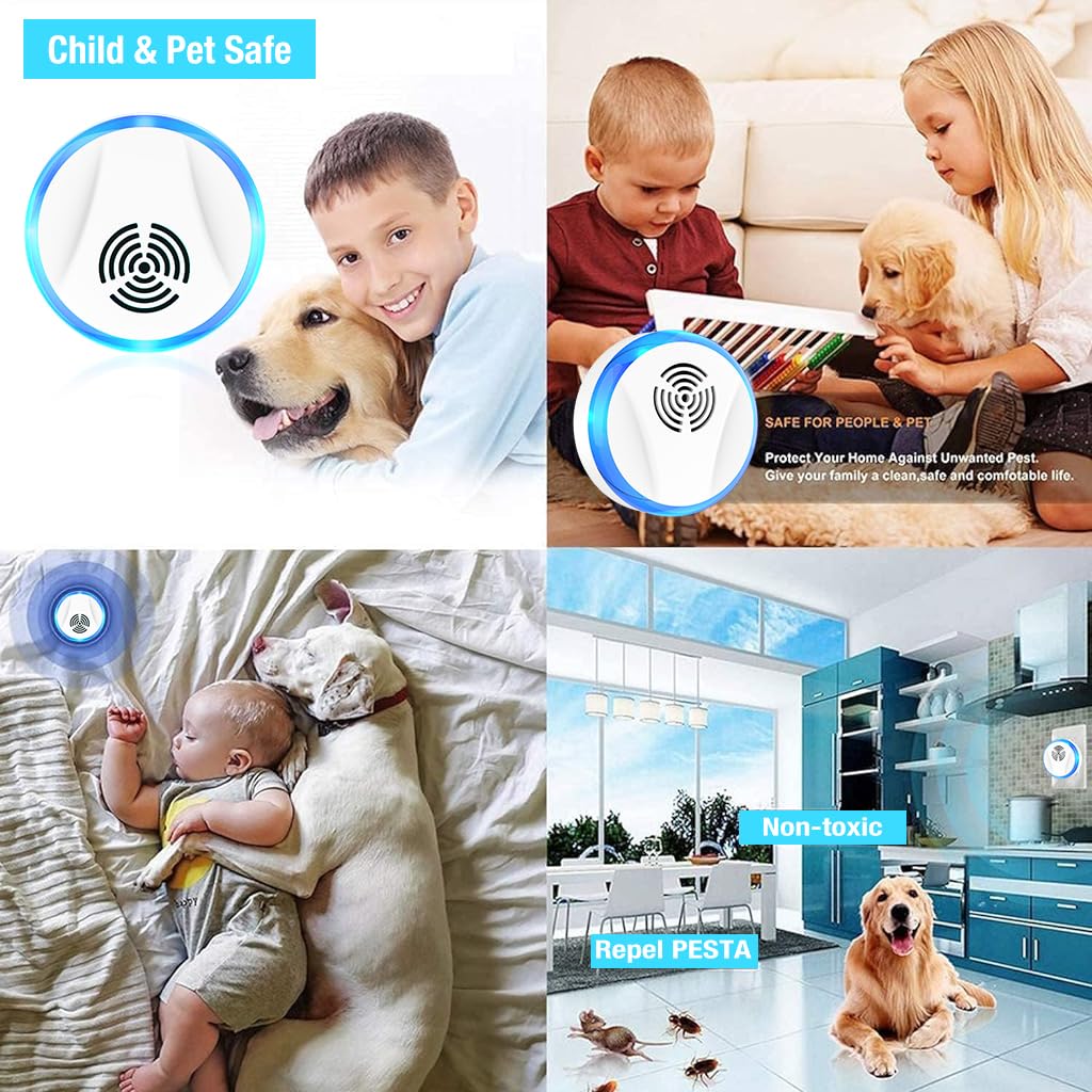 HASTHIP Ultrasonic Pest Repeller for Indoor Use with 1200 sq ft Coverage | Safe for Pets and Family