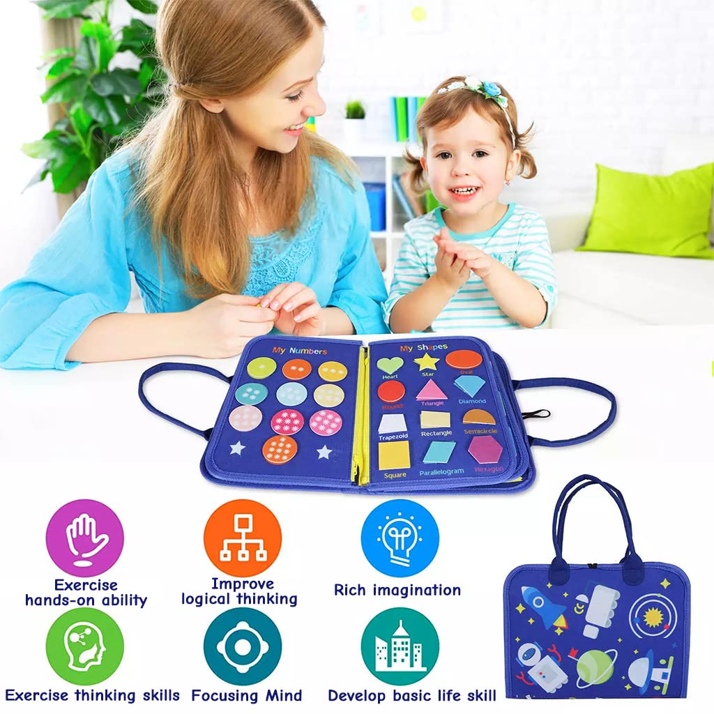 SNOWIE SOFT® Cartoon Busy Board for Toddlers 2-4 Montessori Toys for Toddlers Preschool Educational Toy Learn To Lace, Zipping, Toy Develop Basic Skills, Life Skill Learning Busy Board- Multi-Colour