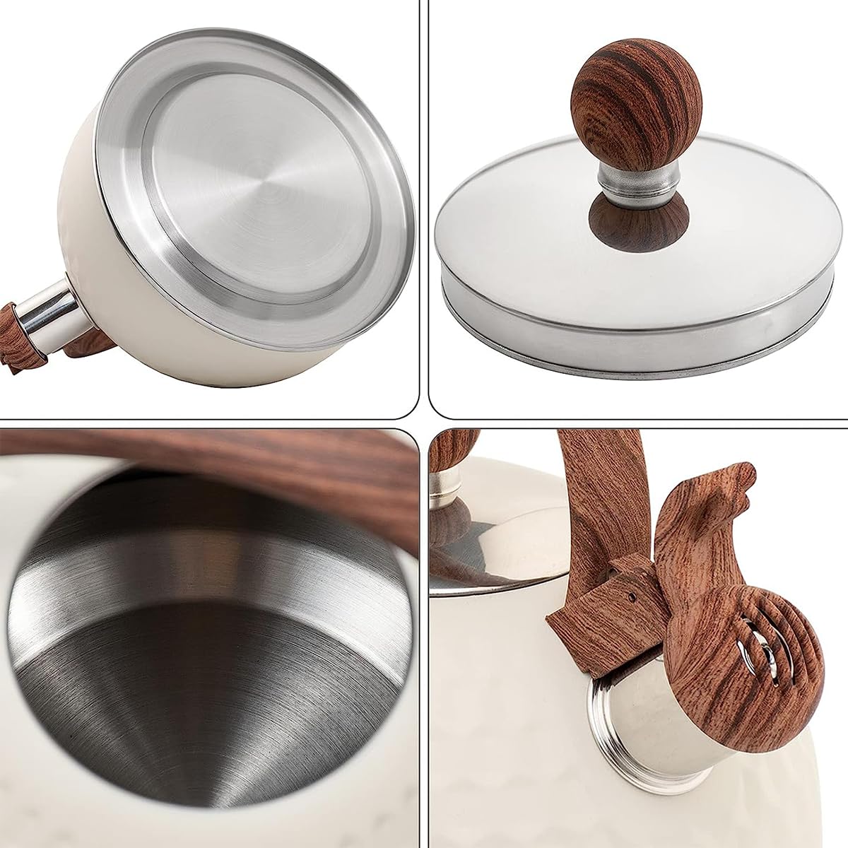 Supvox Tea Kettle for Gas and Induction Stove with 2.5L Capacity and Anti Scald Handle | Stainless Steel Whistling Pot for Home or Camping