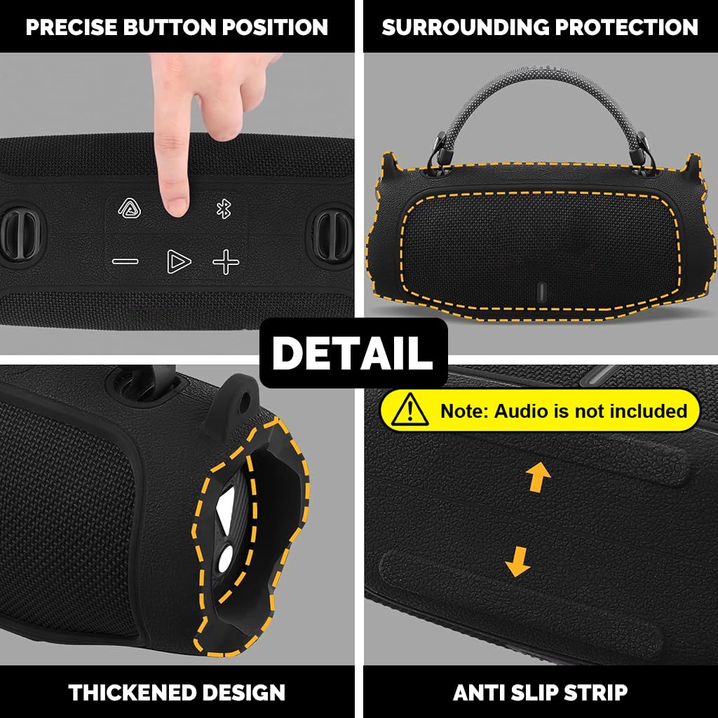 ZORBES Compatible Bluetooth Speaker Silicone Cover for JBL Charge 6 with Strap and Standing Feet | Outdoor Sling Carrier