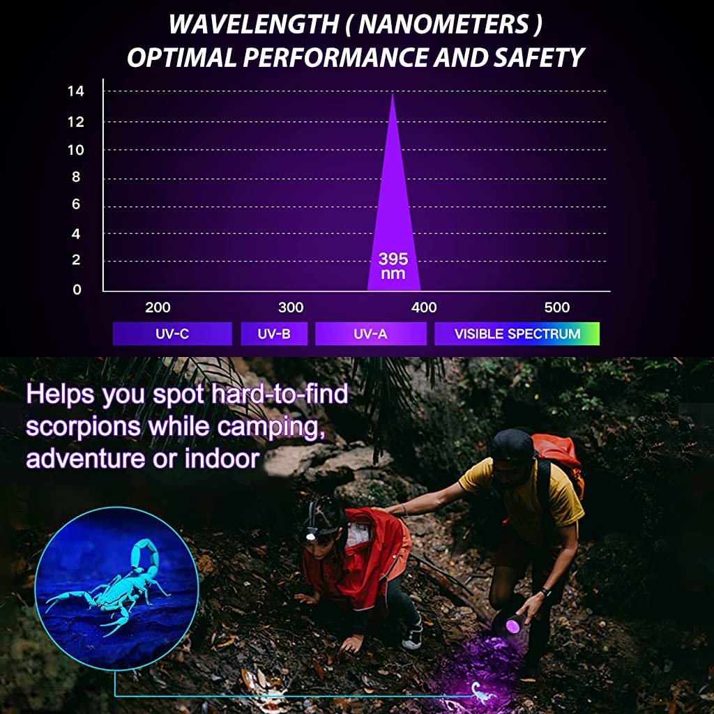 Qpets UV Flashlight for Pet Urine Detection featuring 51 LEDs and Aluminum Alloy Body | Compact 14.5 cm Torch