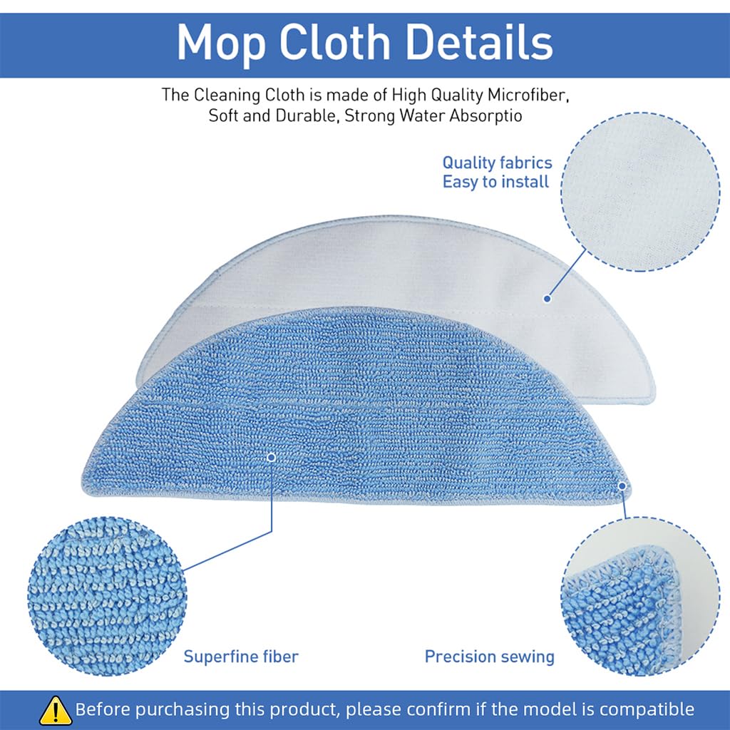 HASTHIP Replacement Parts for Ecovacs Deebot Y1 and Y1 Pro | 13Pcs Kit with Pads Brushes and Filters