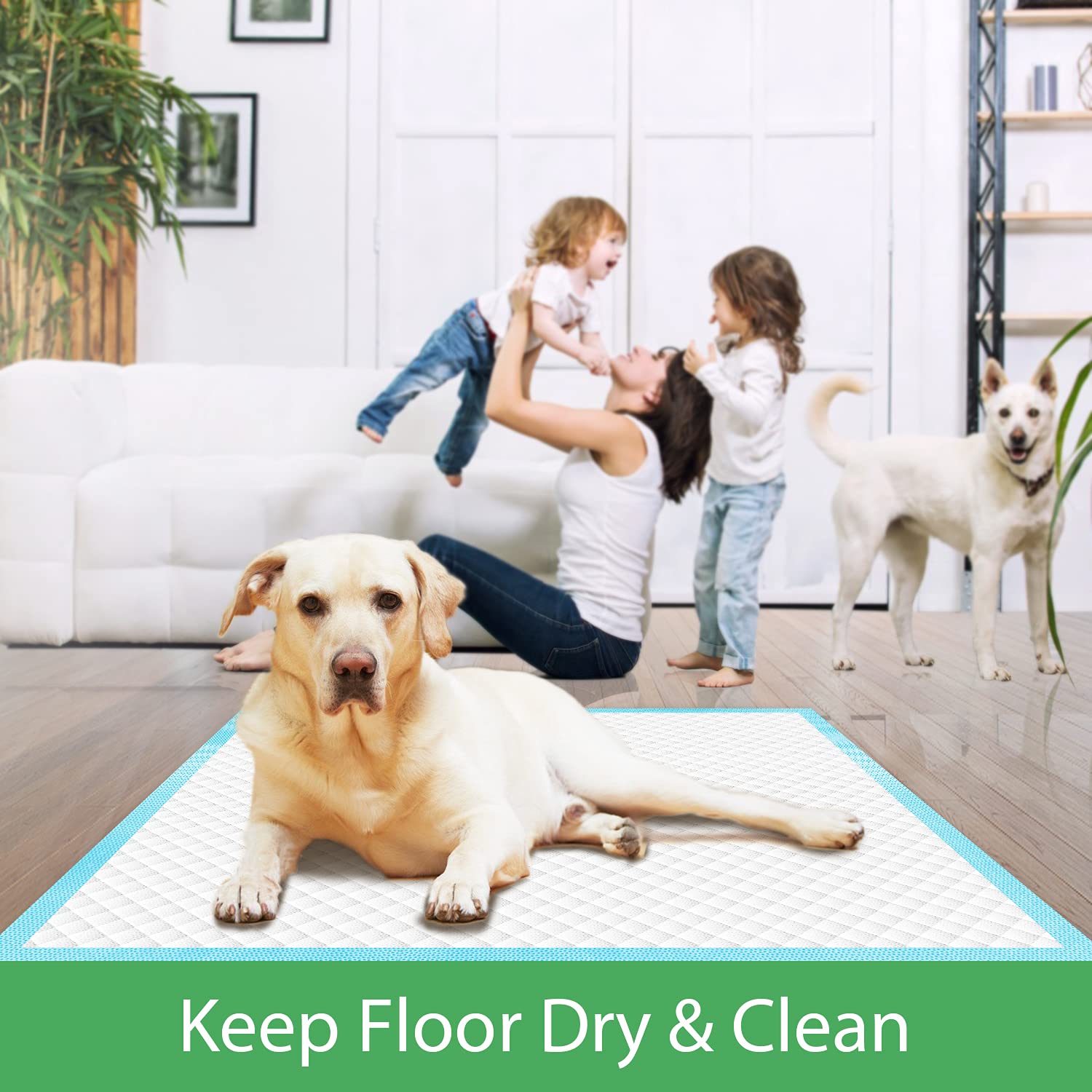 Qpets Dog Potty Training Pad for Indoor Use featuring Triple Layer Design and Realistic Grass Surface 16.7x16.5 in