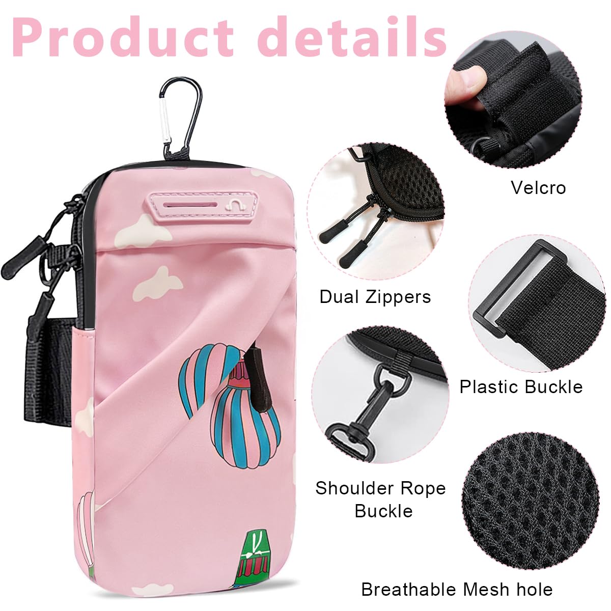 PALAY Sling Bag for Women for Running with 7.2 in Phone Holder and Detachable Strap | Waterproof Nylon Crossbody Pouch