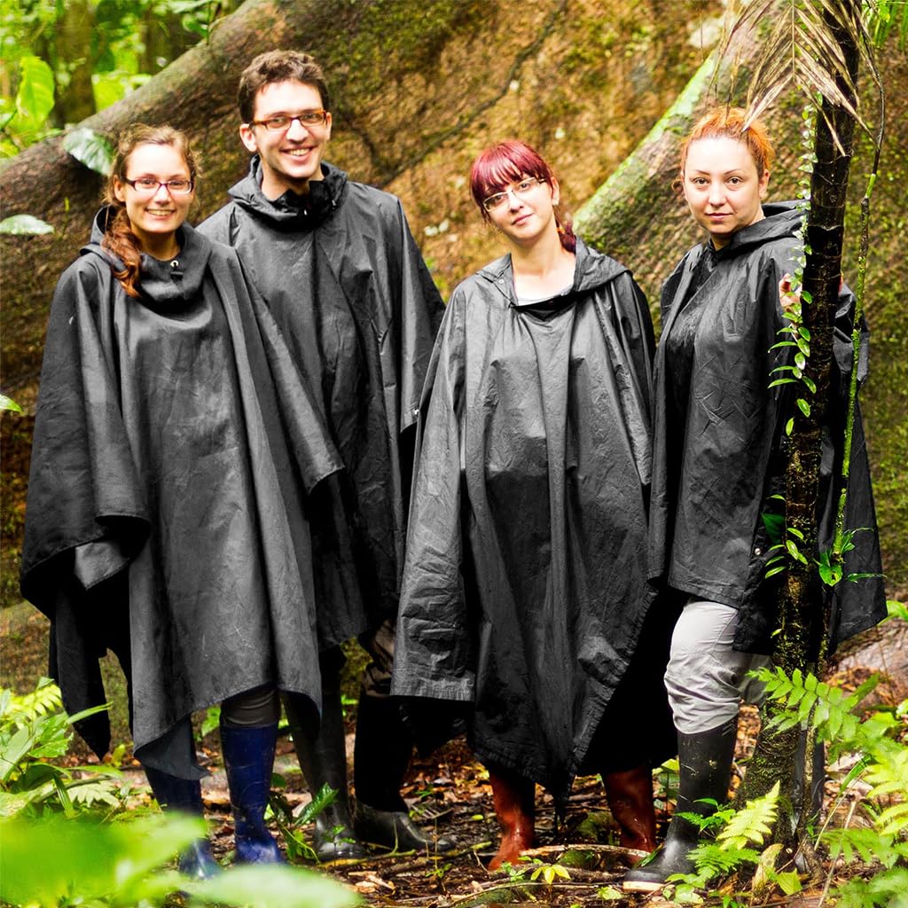 GUSTAVE Adult Rain Coat for Camping and Travel with Sun Shade Canopy Hood | 2PCS Hooded Poncho