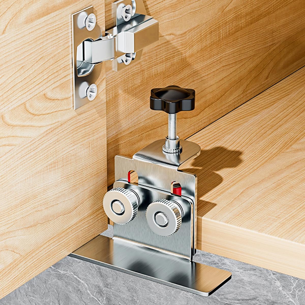 Serplex Floor Cabinet Frame Install Clamp for Door Mounting with Stainless Steel Arm 3PCS