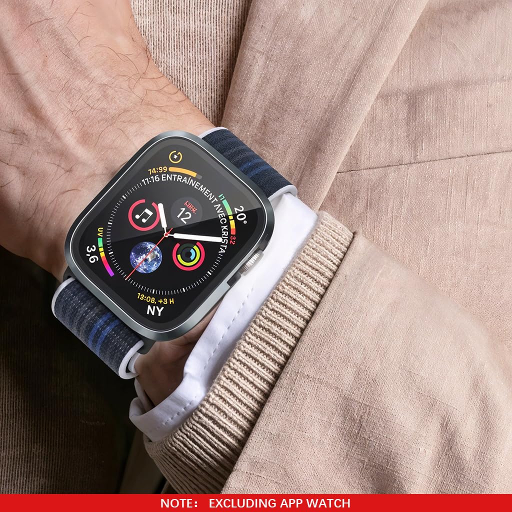 ZORBES Metal Rugged Case for Apple Watch Series 9 8 7 45mm with PC Screen Protector