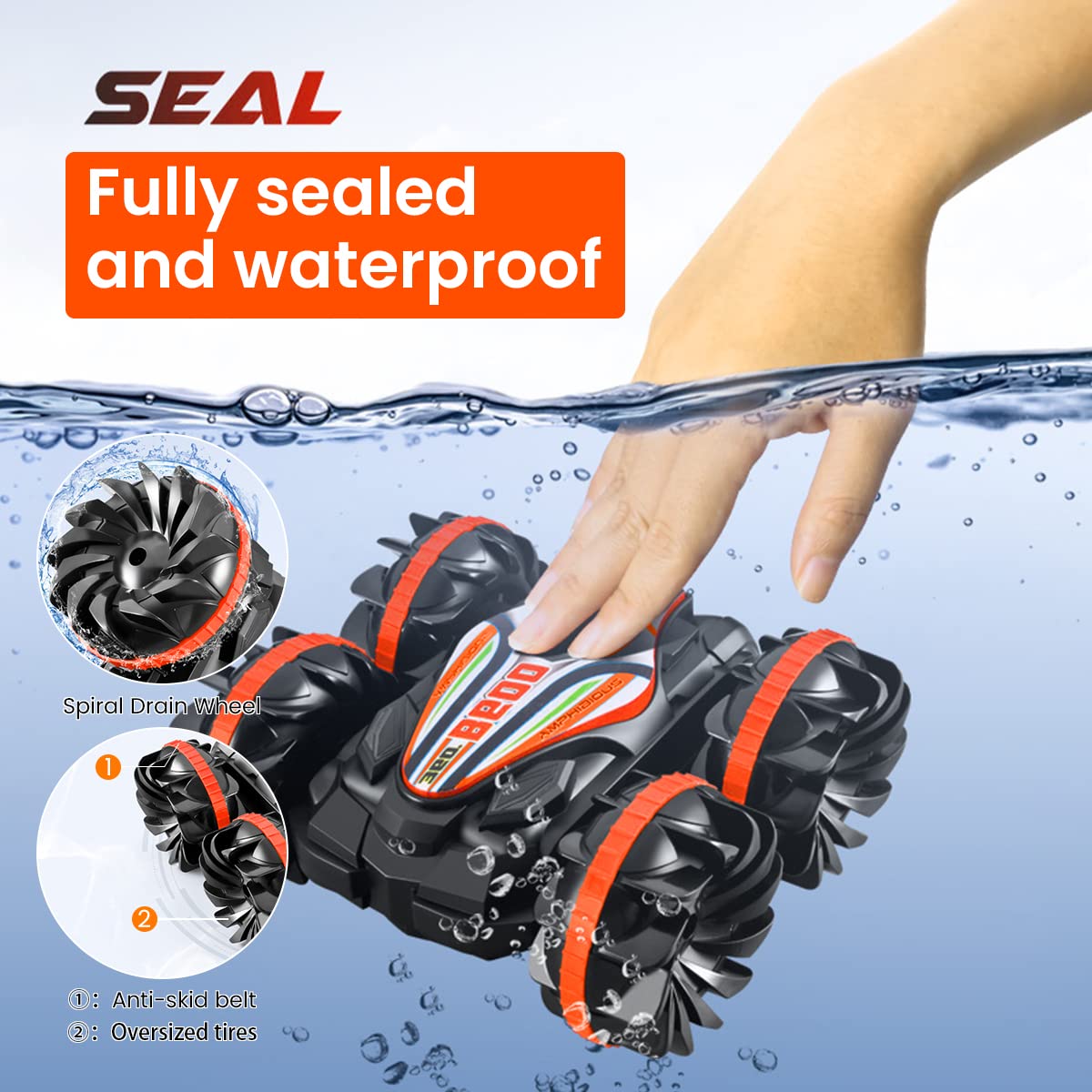 PATPAT Remote Control Car for Kids featuring 360° Rotatable 4x4 Design and Waterproof Stunt Action | 2.4GHz Rechargeable Racing Toy