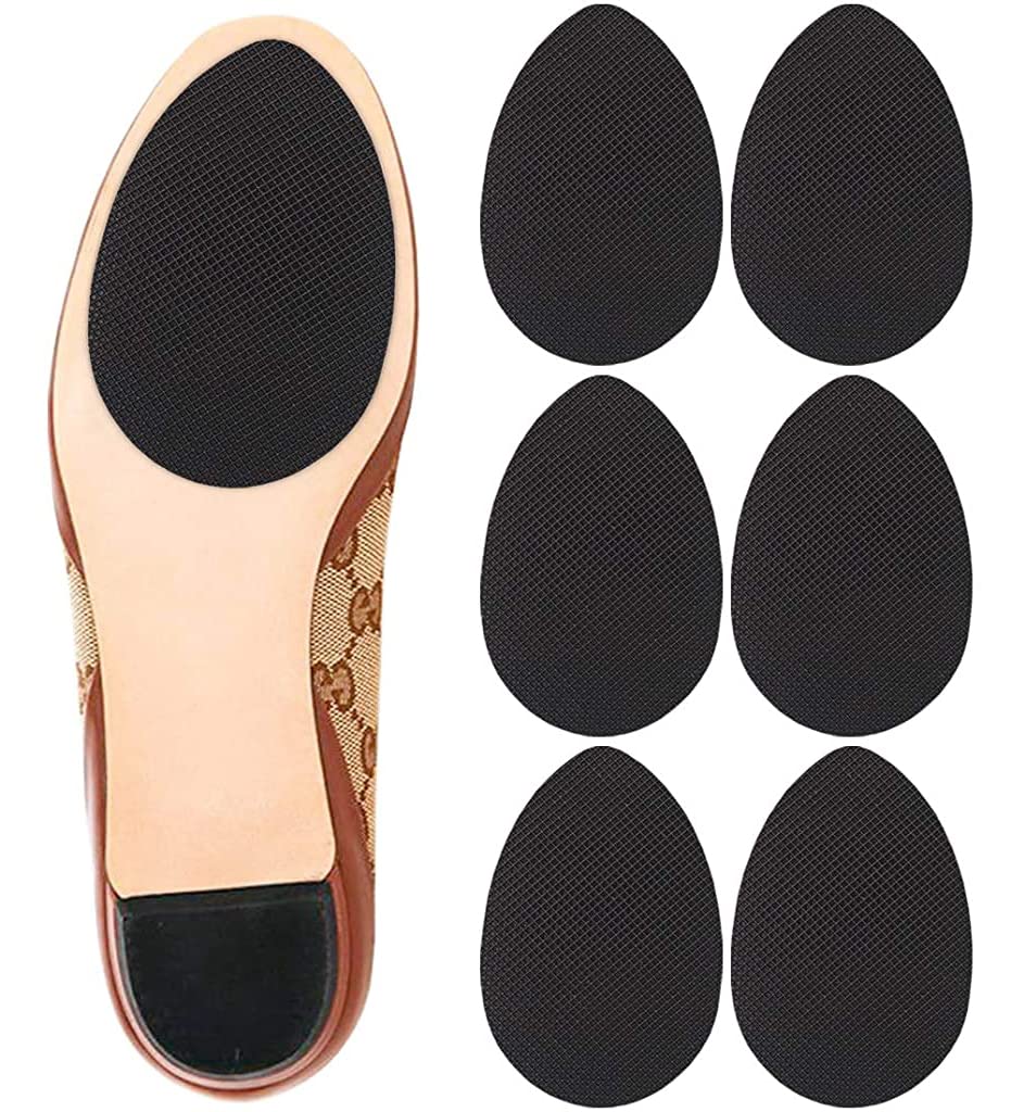 GUSTAVE Self Adhesive Non Skid Shoe Pads for High Heels and Flats 3 Pairs | Rubber Anti Slip Sole Protector