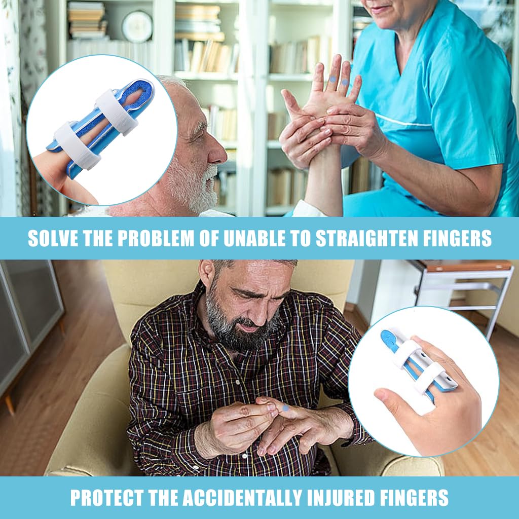 HANNEA Finger Splints for Fractures and Sprains with Dual Hook Loop Straps 3Pcs 9cm Set