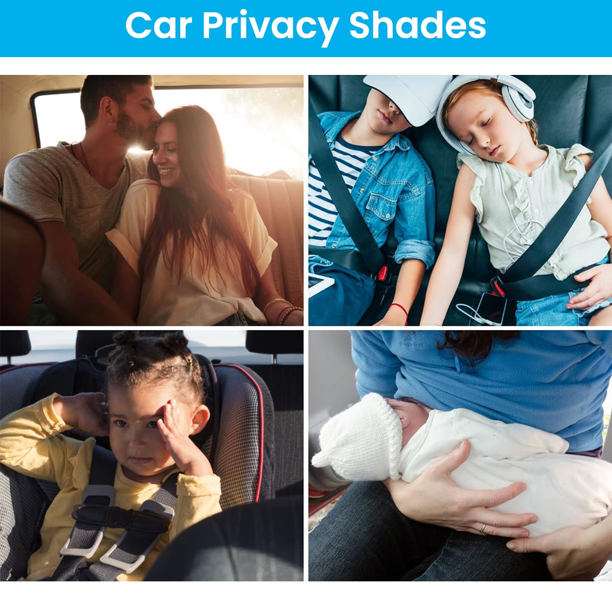 STHIRA Car Blackout Curtain Divider 6PCS for Privacy with Tension Cords | SUV and Van