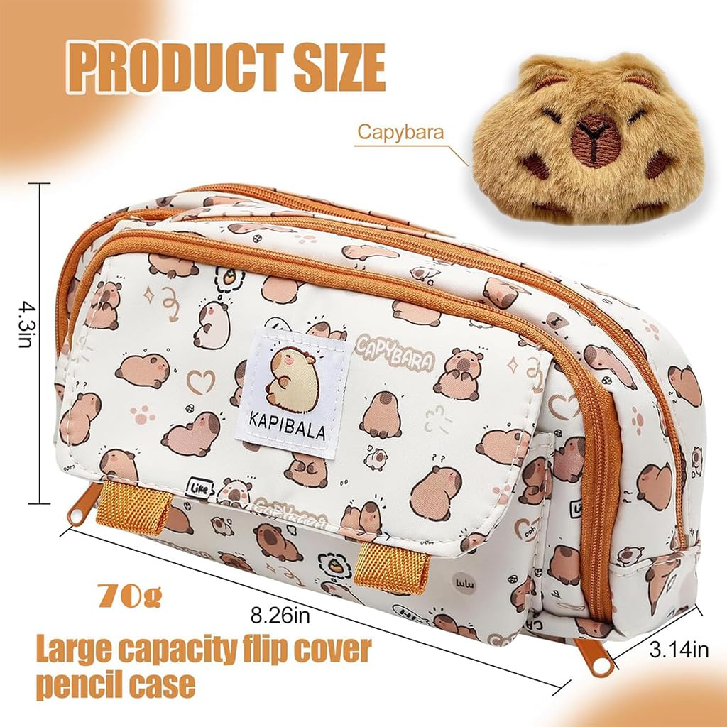 Zibuyu Pencil Case for School and Office featuring Multi Layer Organizer 21x8x11cm | Washable Fabric for Students and Teens