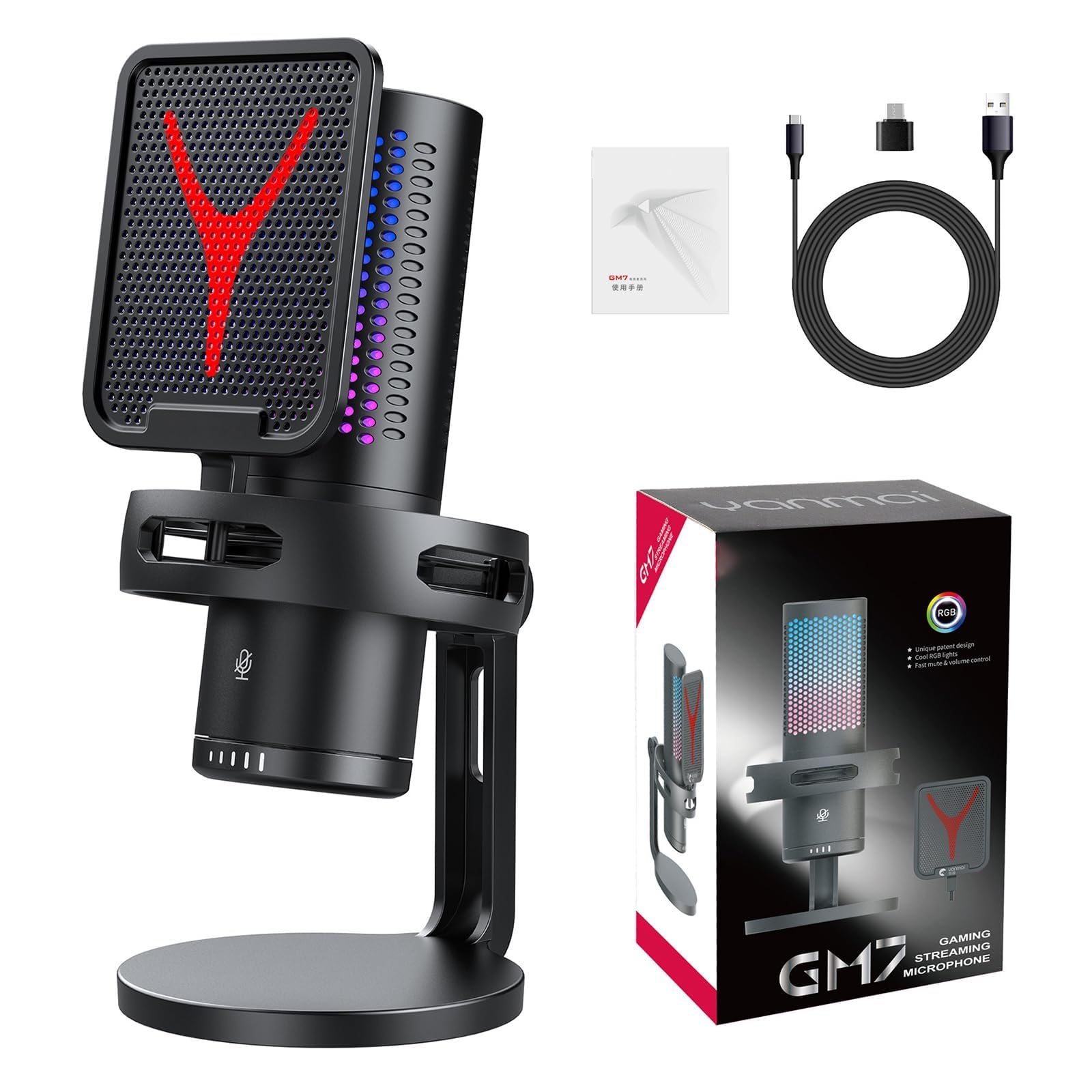 Verilux® Gaming USB Microphone,Noise Cancellation Condenser mic for Streaming, Podcast, Twitch, YouTube, Discord, iPhone, iPad,PC,Computer,PS4,PS5,Mac-Black
