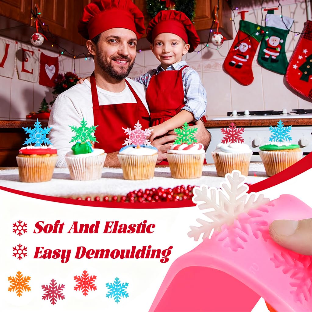 Supvox Snowflake Chocolate Molds for Christmas Baking with 5 Designs | Food Grade Silicone