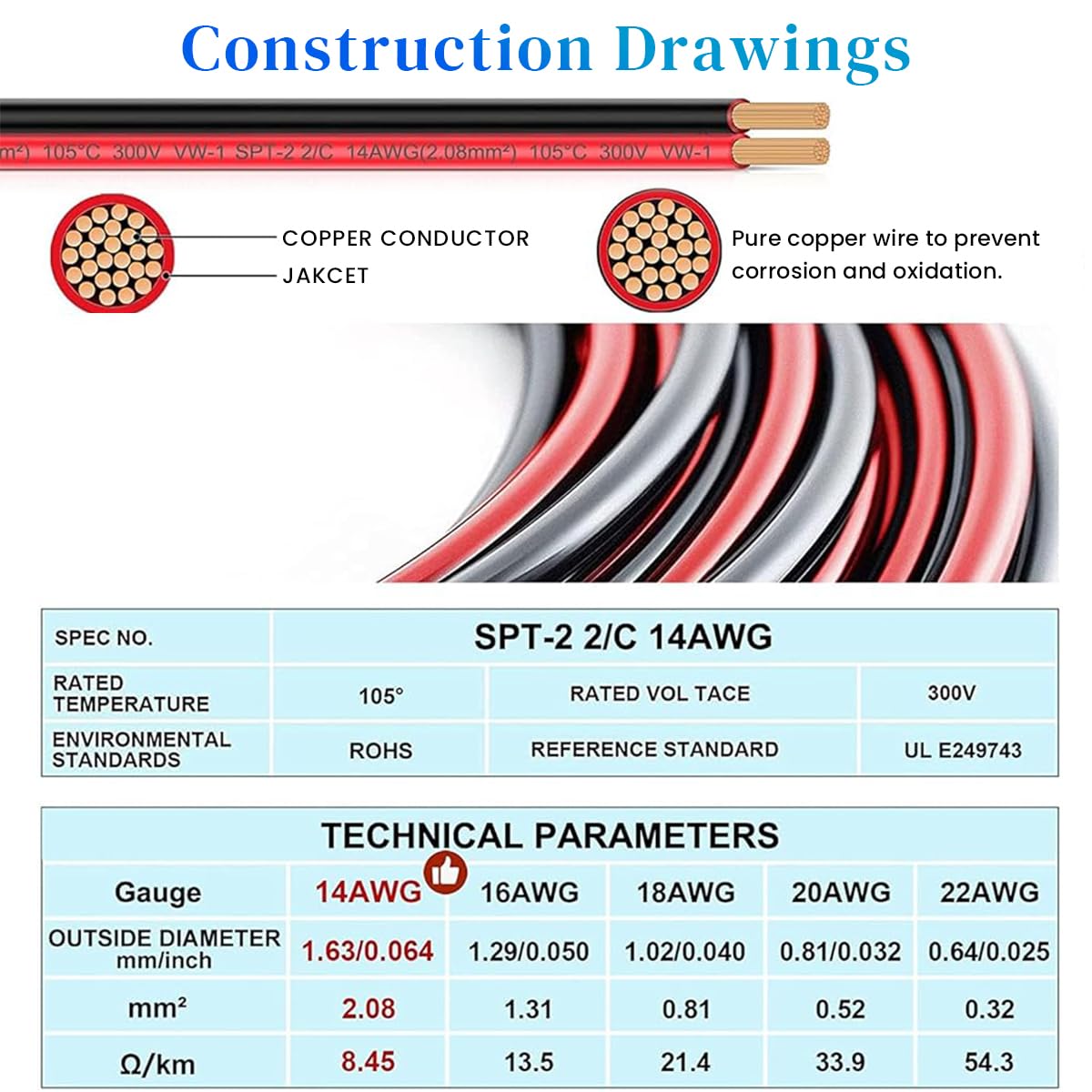 STHIRA Car Cigarette Lighter Cable 4M for 12V 24V Vehicles with LED Indicator & Dust Cap | Black