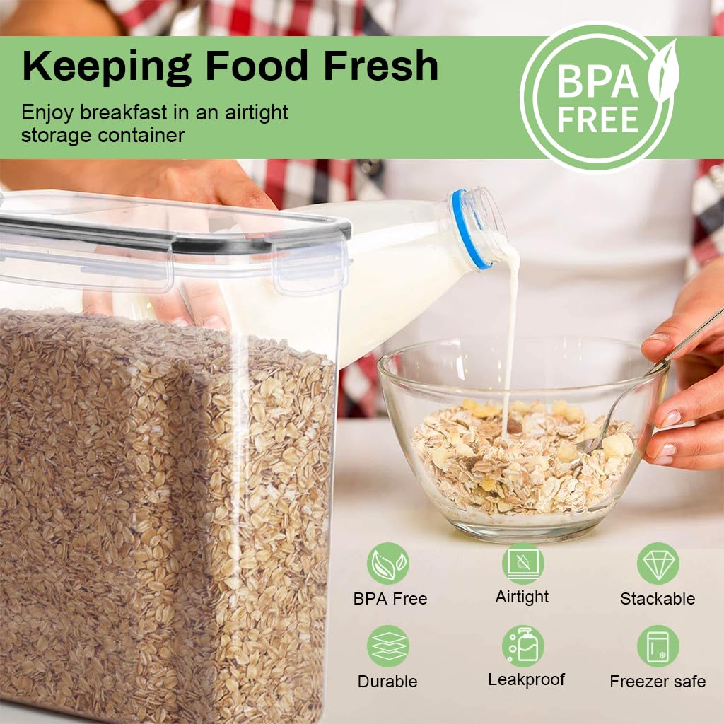 HASTHIP Food Storage Containers Set for Kitchen Pantry with Pour Outlet & Stackable 2.5L Design