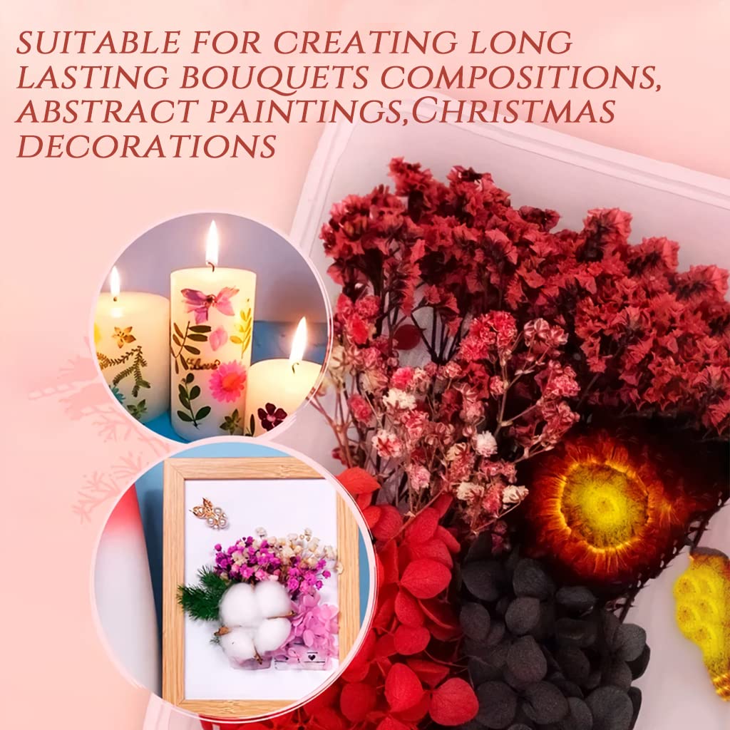 Supvox Natural Dry Flower Ornament DIY Resin Art Decor Dried Flower Set for Resin Art Scented Candle Decor Photoframe Room Decoration