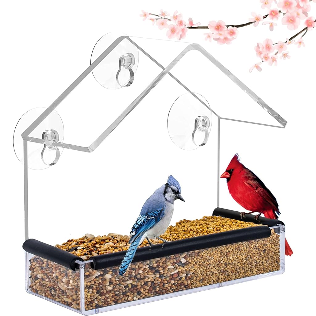 HASTHIP® Window Bird Feeder for Outside Viewing