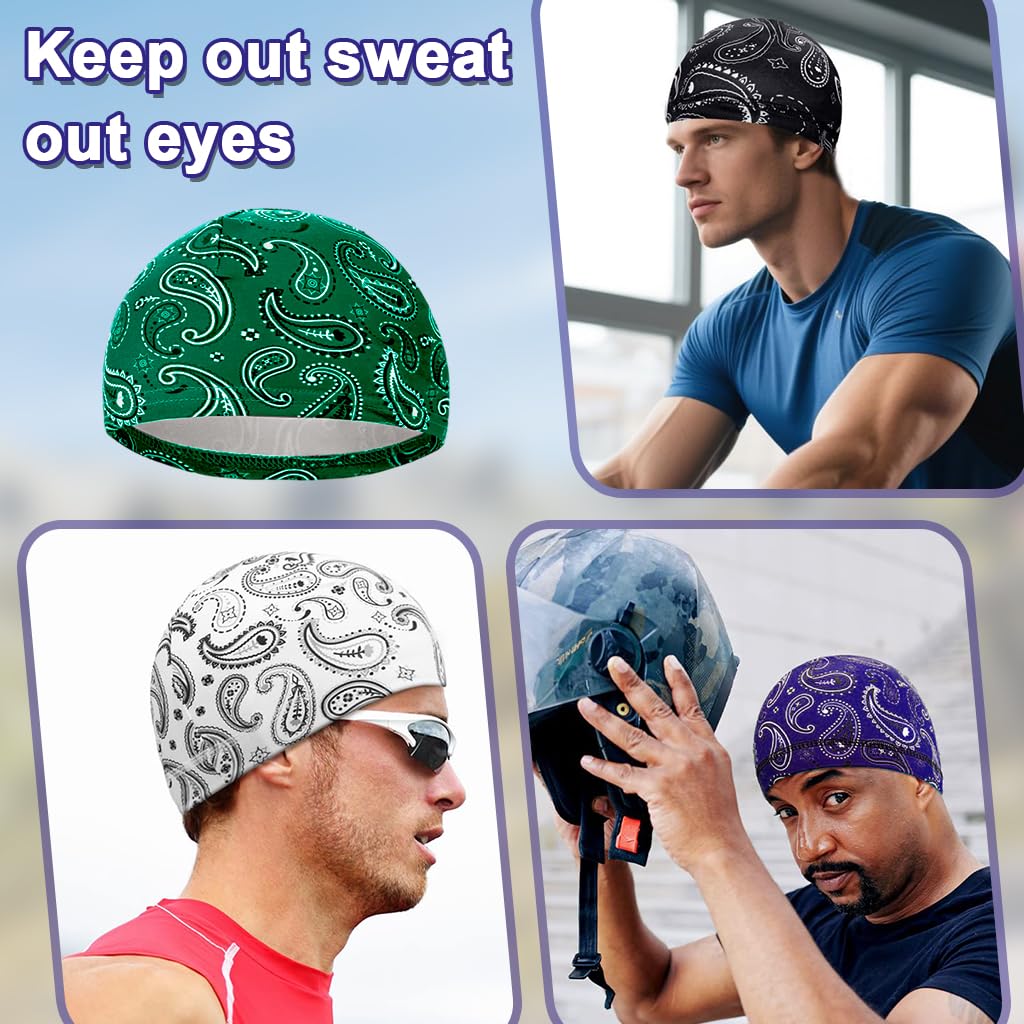 PROBEROS Skull Cap for Cycling and Running with Breathable Stretch Fabric | 6 Pcs Unisex Set