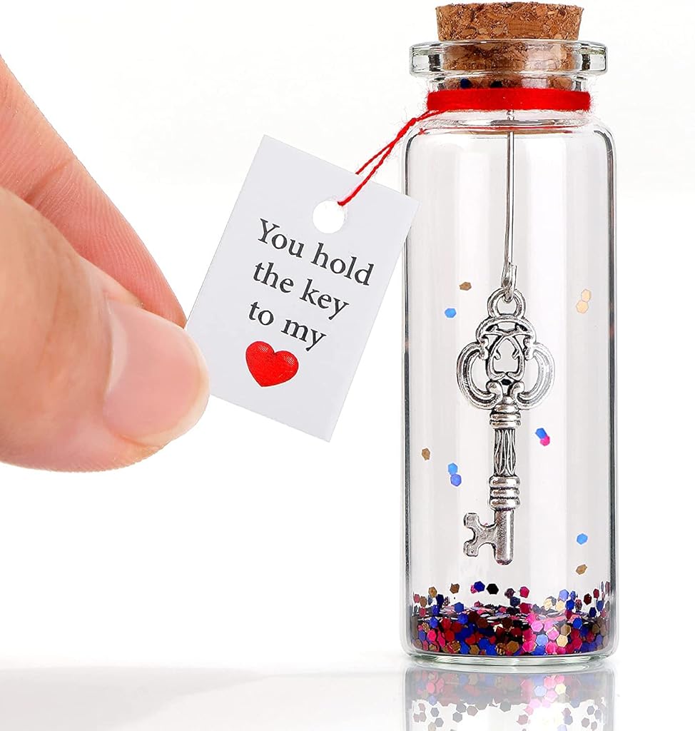 HASTHIP Mini Decorative Jar, Romantic Cork Stopper Drift Bottle, Romantic Gift for Girlfriend & Boyfriend, Wife, Gifts From Husband, Valentine's Day Gifts for Women Cute Anniversary Wedding Gifts