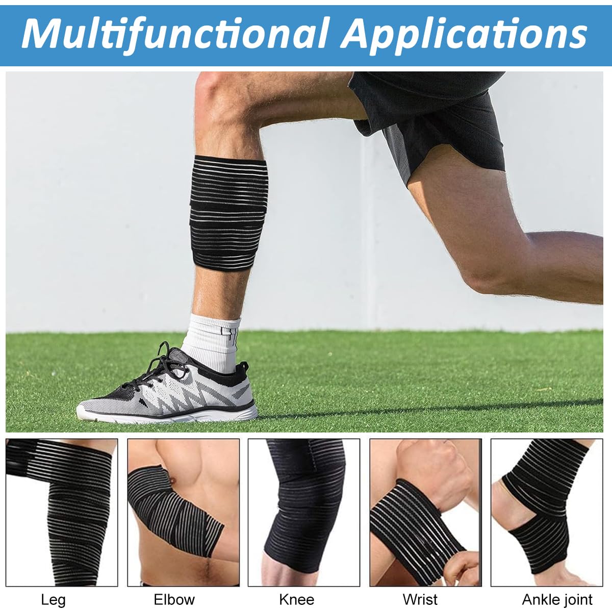 HANNEA Thigh Support Compression Bandage for Muscle Recovery with Hook and Loop Design