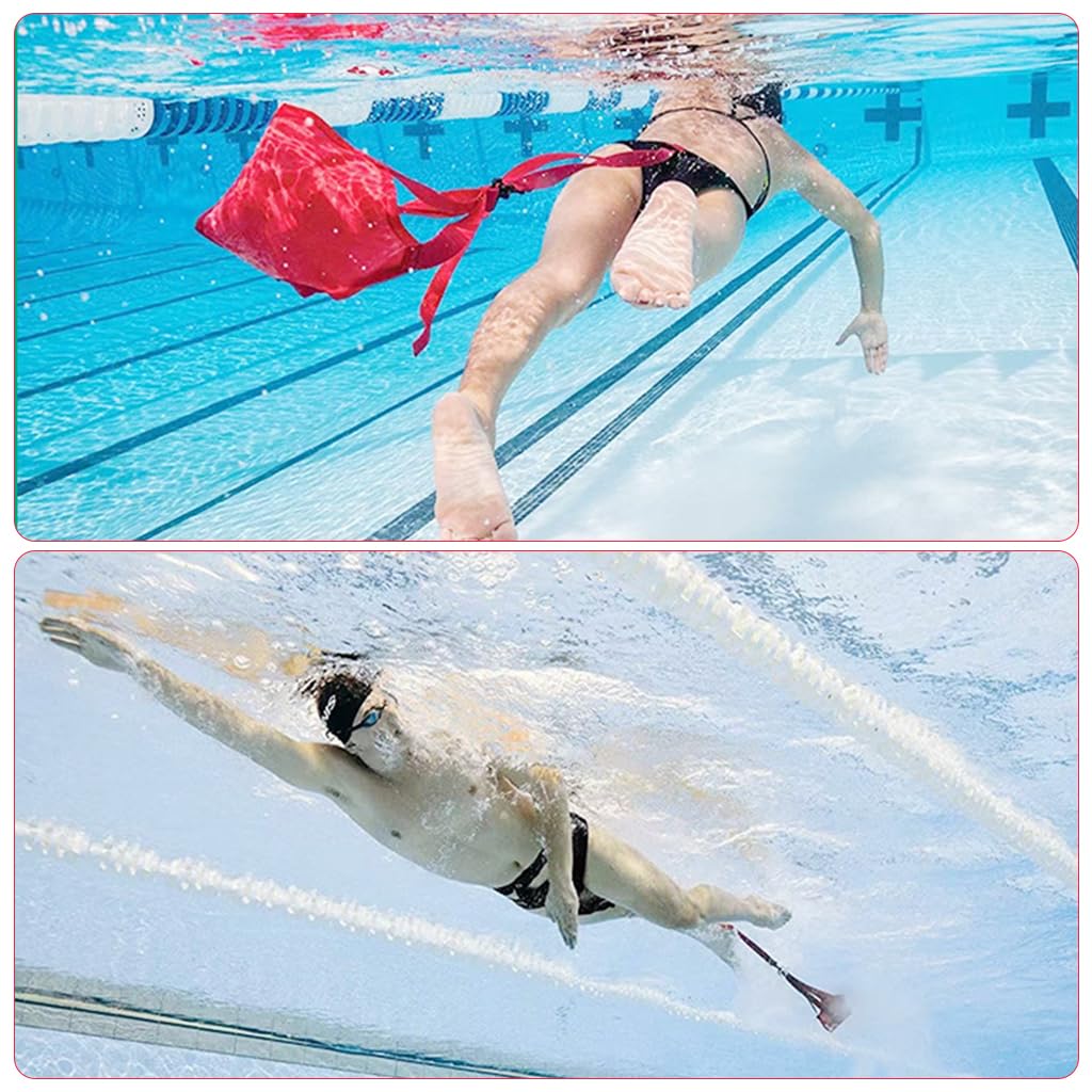 Proberos Swim Parachute for Resistance Training with 20x20cm Drag Chute and 44–65cm Belt | Adjustable Gear for Teens and Adults