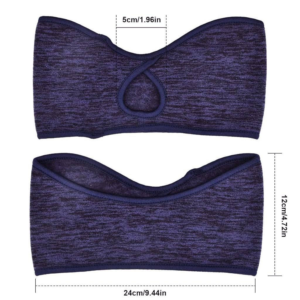 MAYCREATE Fleece Headband for Winter Fitness with Stretchy Non Slip Design | 2pcs Unisex Ear Muffs