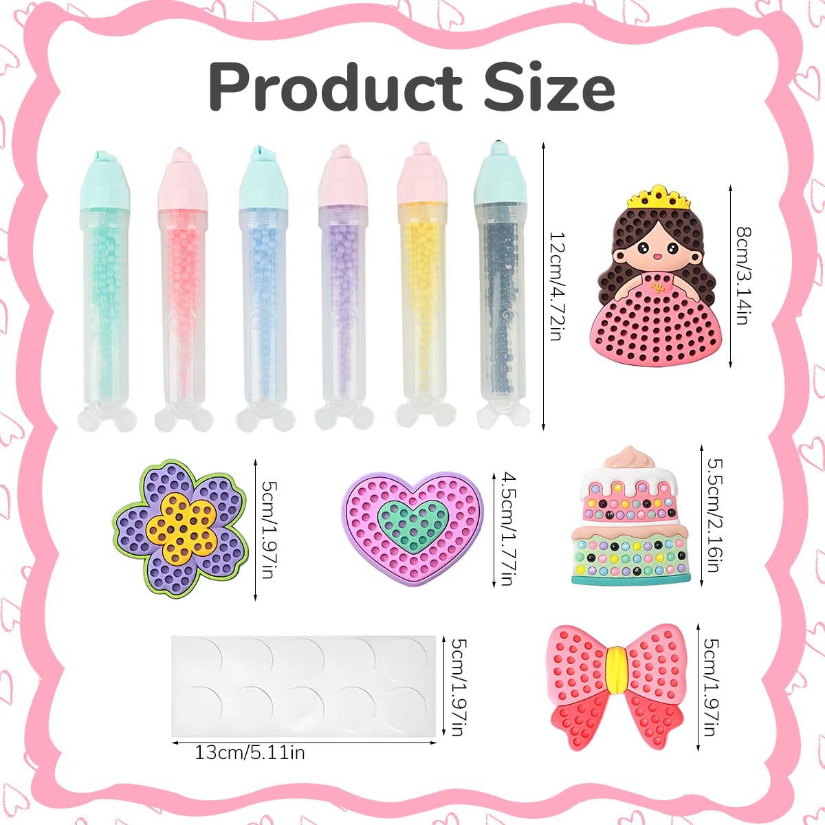 PATPAT Diamond Painting Kit for Kids with 4 Color Bead Pens and Design Boards | Creative Princess Art Gift