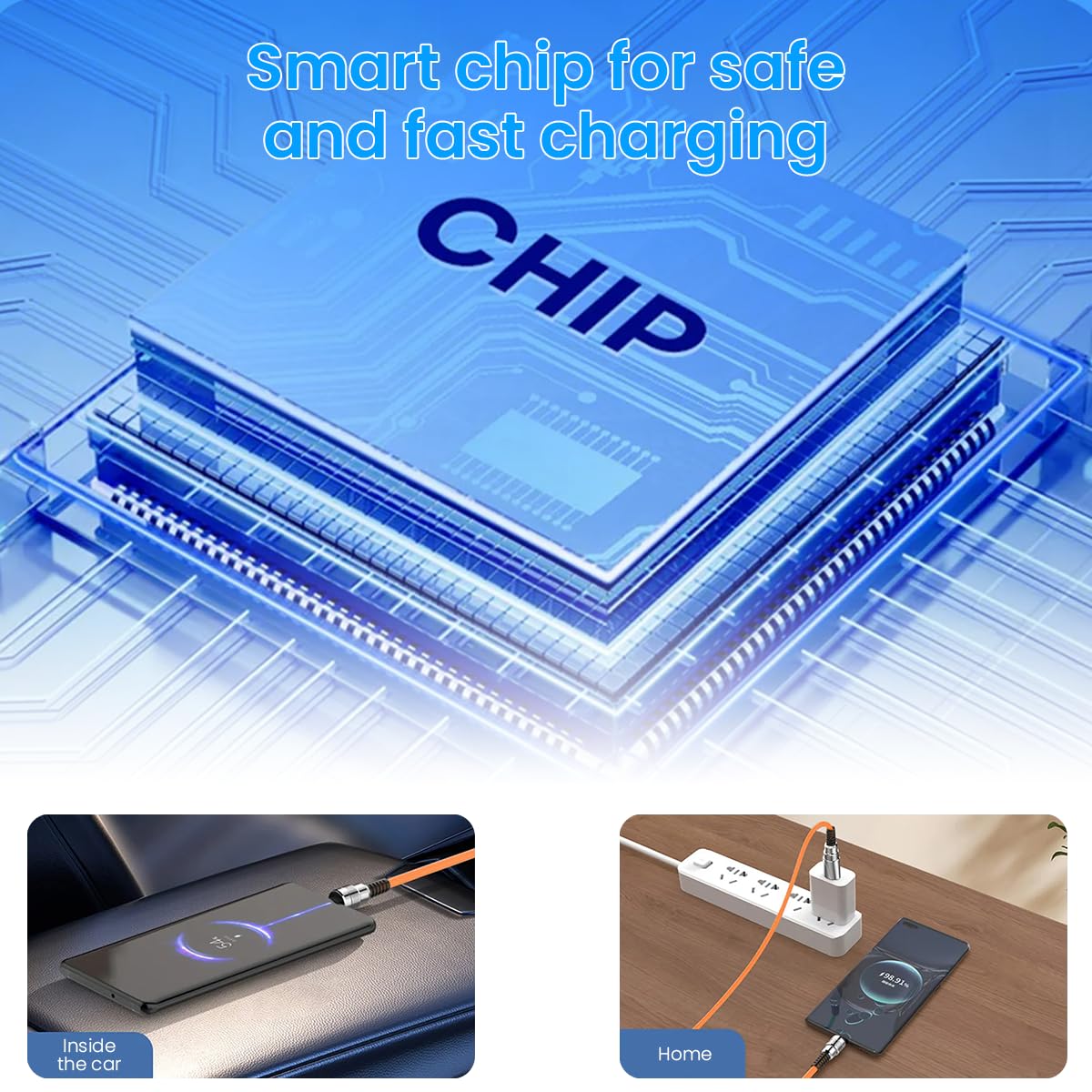 Verilux USB Type C Cable for Fast Charging and Data Transfer 100W 4.92ft | 2 in 1 Smart Chip Design