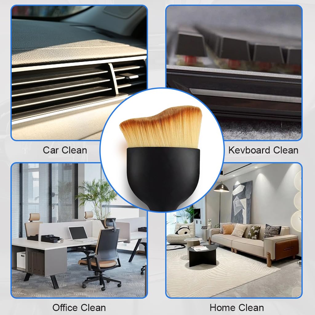 STHIRA Car Brush for Detailing Interior featuring Soft Nanofiber Bristles 2 Pack | Scratch Free Dusting Tool for Dashboard and Vent Cleaning