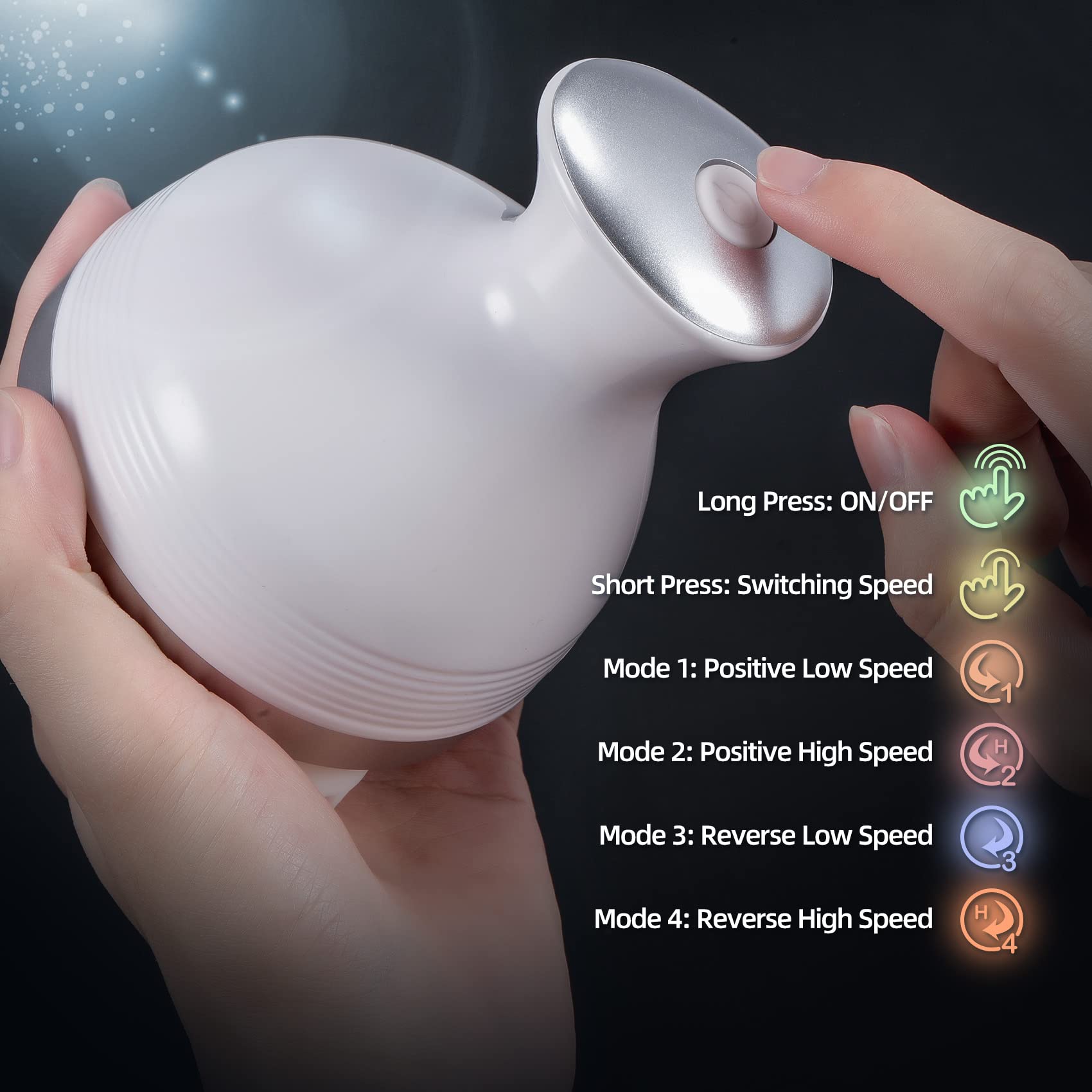 HASTHIP Scalp Massager for Relaxation with 76 Massage Spots and 4 Modes | USB Rechargeable IPX7 Waterproof Design