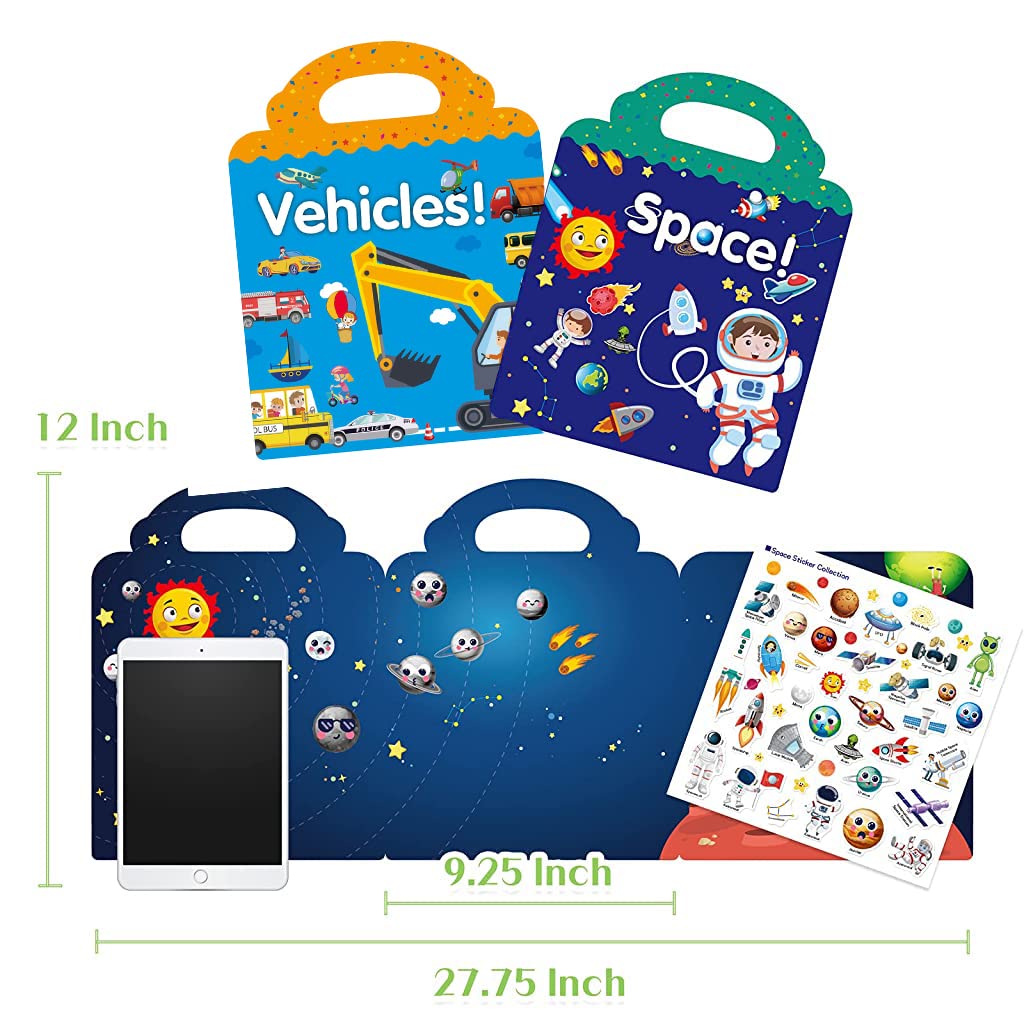 PATPAT Stickers for Kids featuring 3 Theme Reusable PVC Sticker Books for Toddlers | Montessori Educational Toy