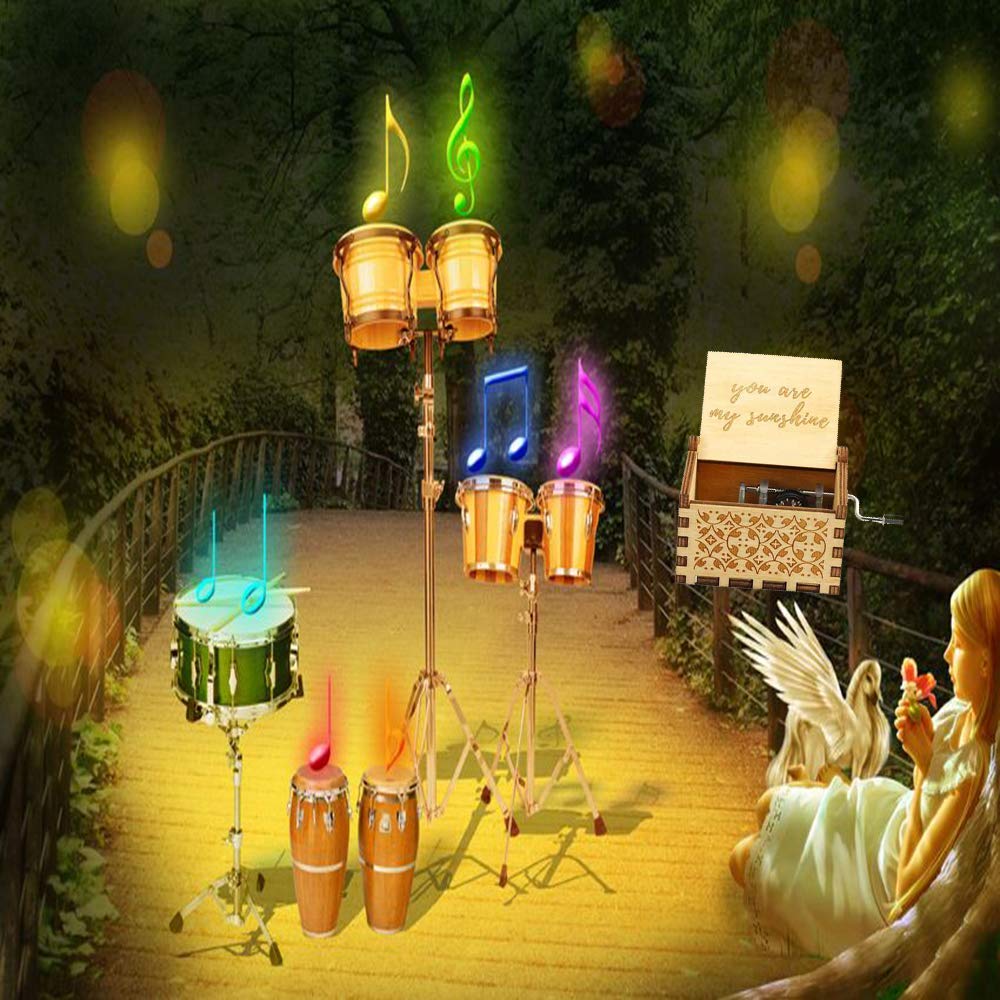 PATPAT Music Box for Birthday Gifts featuring Hand Crank and Wooden Craft 42×52×64mm | You Are My Sunshine