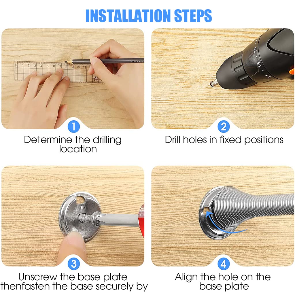 HASTHIP Door Stop for Home and Office with Screw Mount Design and Rubber Tip | 4pcs Zinc Alloy