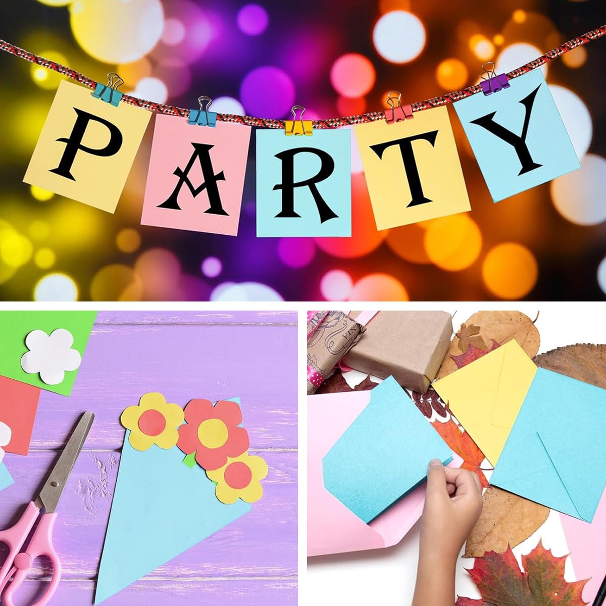 OFIFO Color Paper Pack for Craft and School Projects with 50 A4 Sheets in 10 Bright Colors