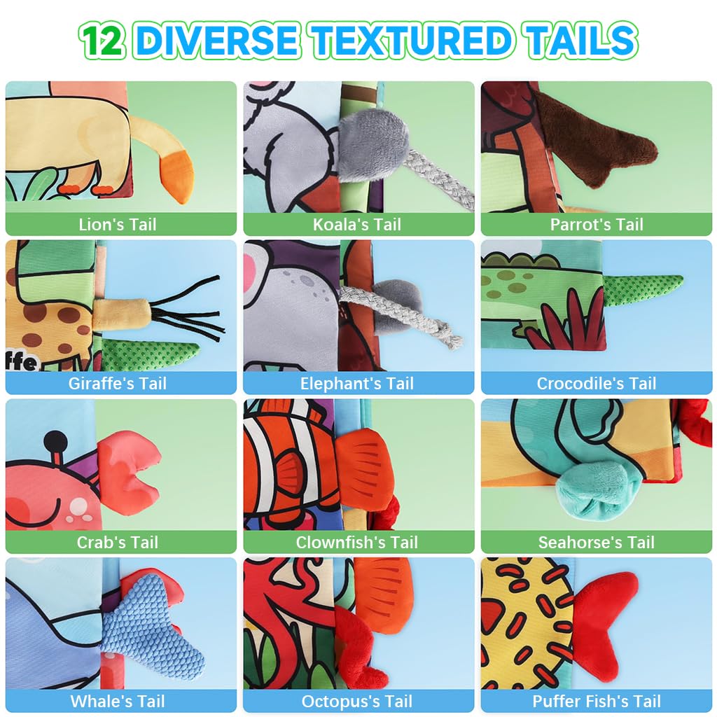 SNOWIE SOFT Baby Cloth Books for Sensory Learning with 3D Touch & Rustling Sound | 6PCS Set