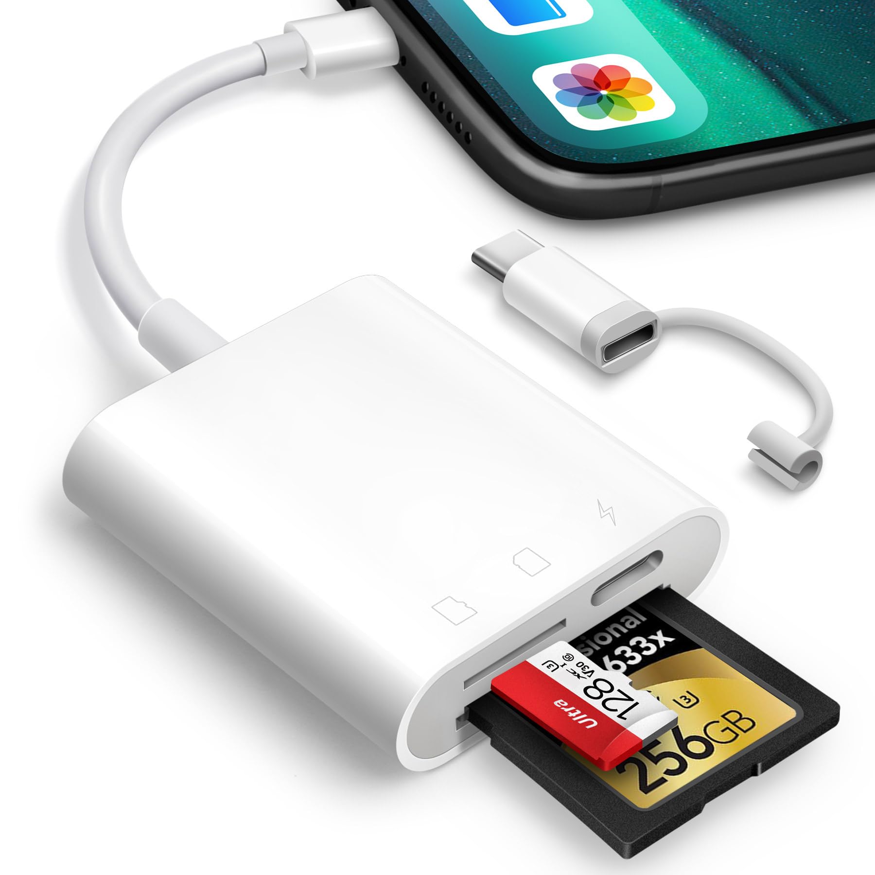 Verilux® SD Card Reader for iPad,Oyuiasle Digital Trail Camera SD Card Viewer with Dual Slot